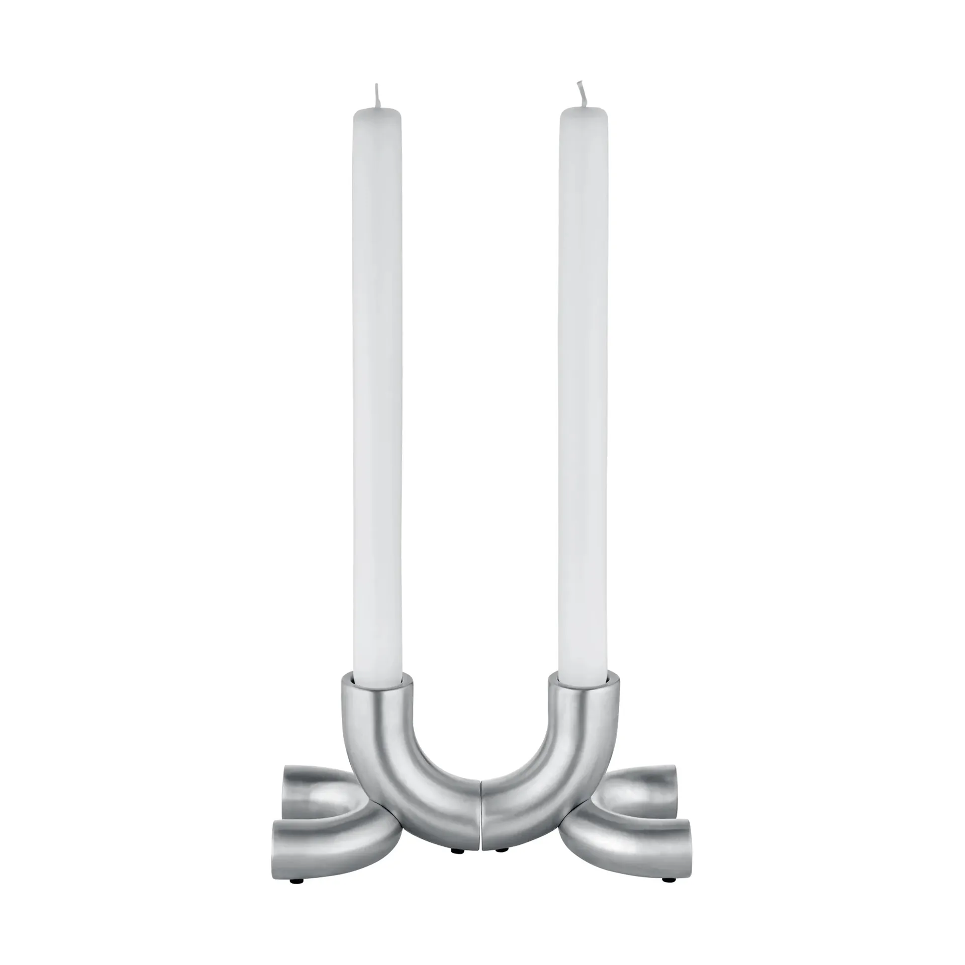 Doodle ljusstake 2-pack, Matt rostfritt stål blomus