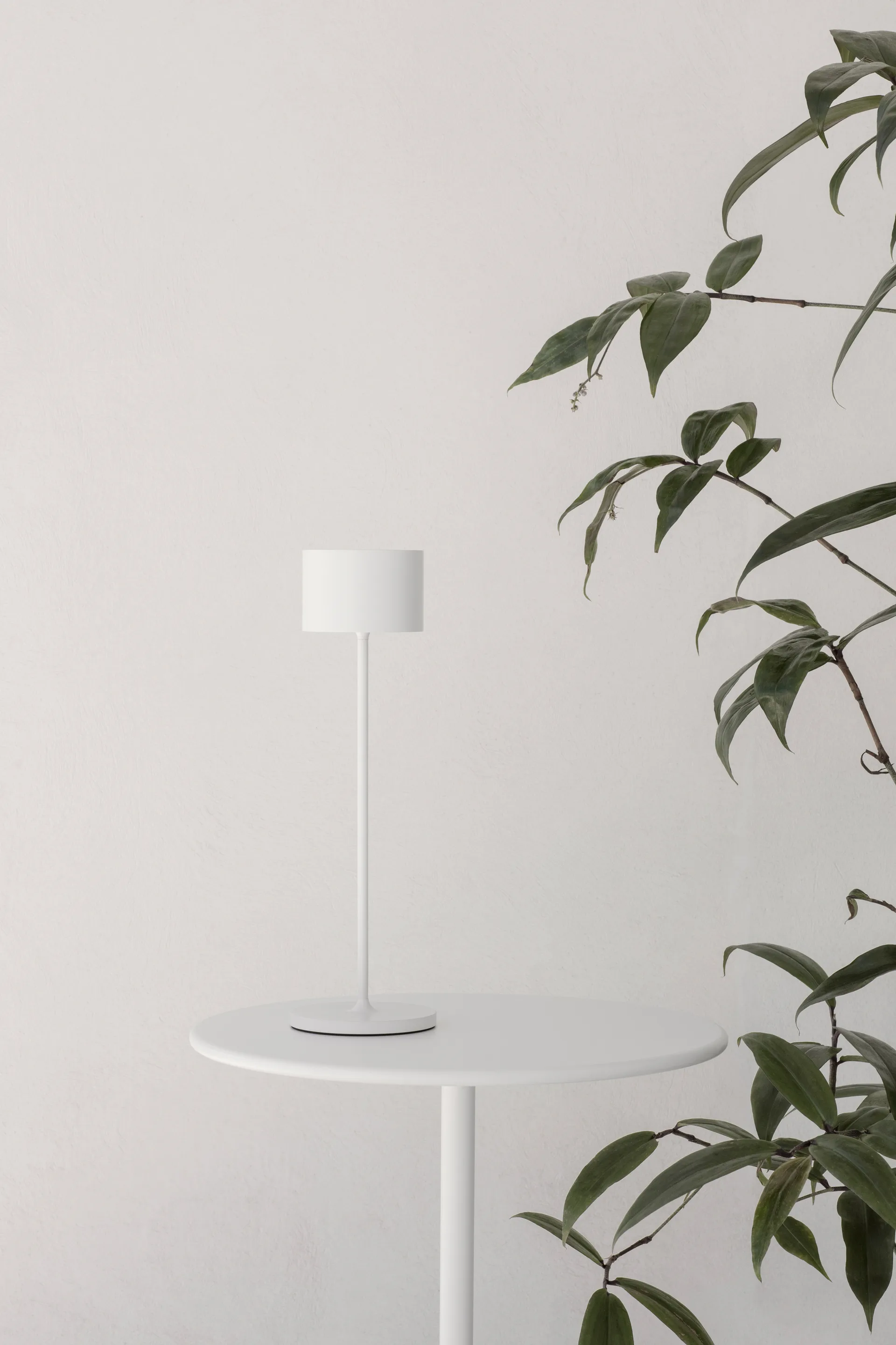 Farol mobil LED-lampa 33 cm, Vit blomus