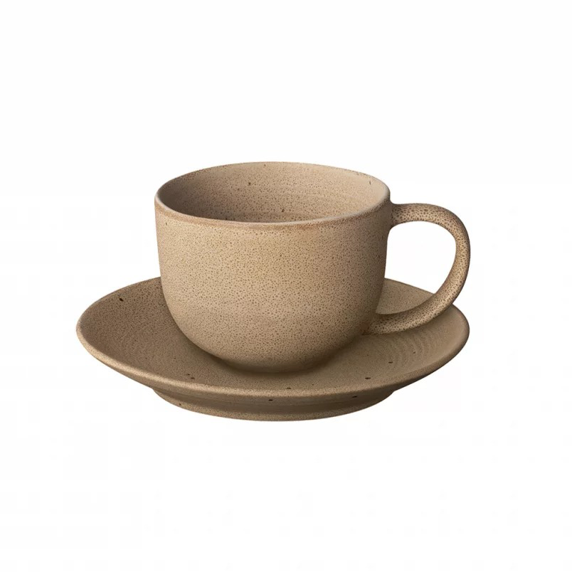 blomus Kumi kopp med fat 19 cl 2-pack Fungi | Skandinavisk Design | Kaffekoppar | Beige