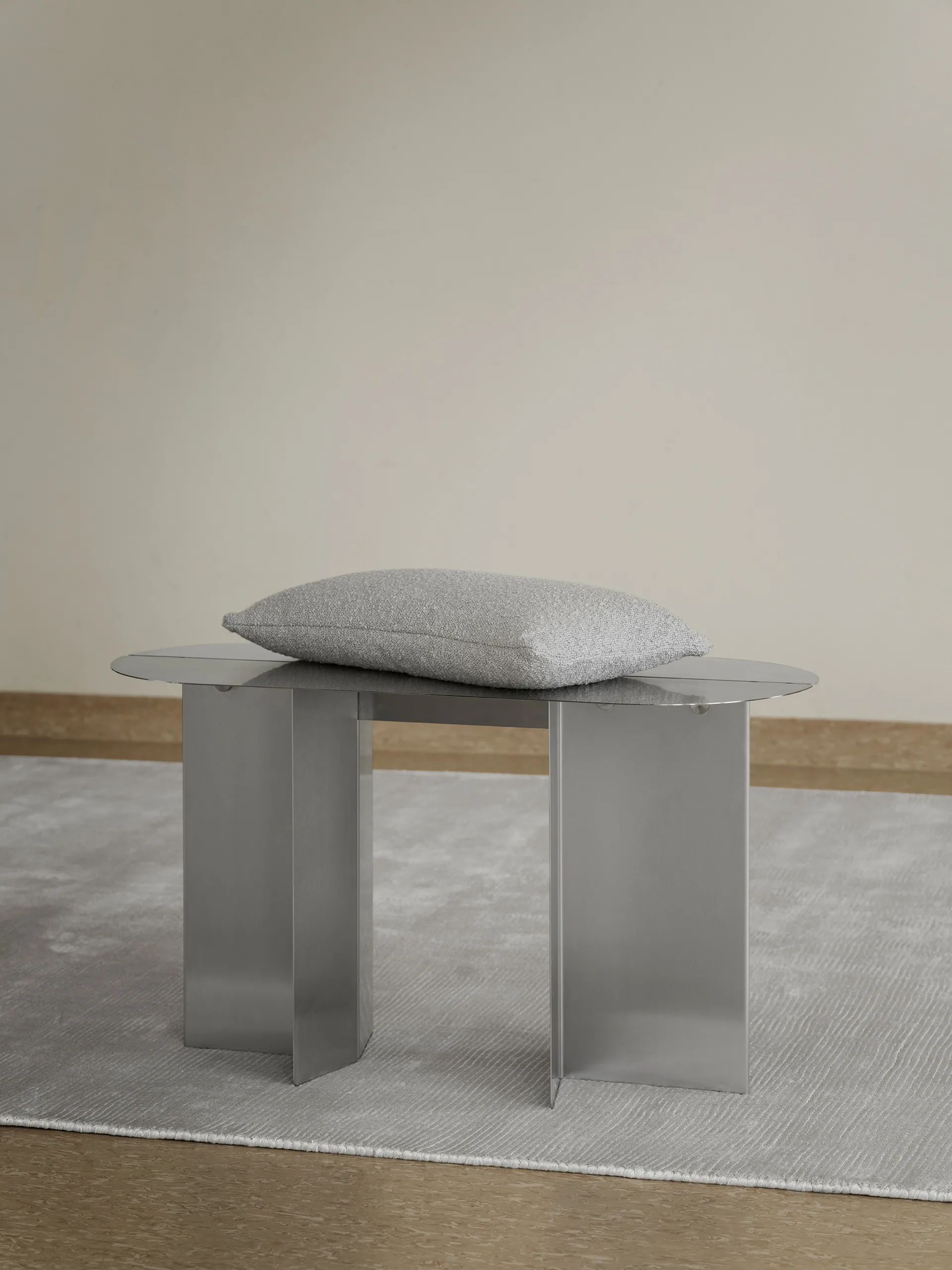 ORU bänk 80x45 cm, Matt rostfritt stål blomus