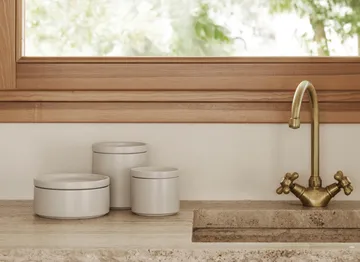 Pilar förvaringsburk med lock - Moonbeam, Ø10x9 cm - blomus