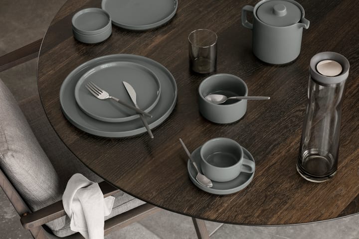 Pilar temugg med fat 2-pack, Pewter Blomus