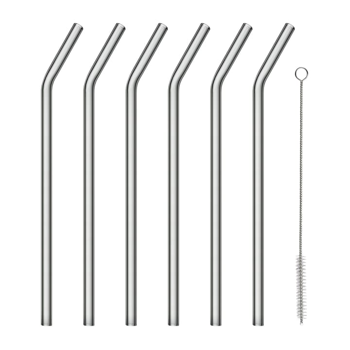 Sala glassugrör böjda med borste Ø20 cm 6-pack, Smoke Blomus