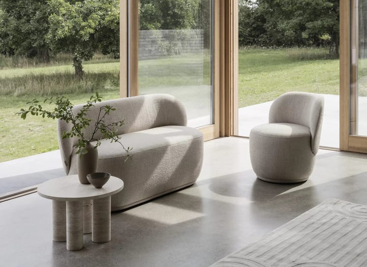 Volos sidobord S Ø52 cm, Travertine Blomus