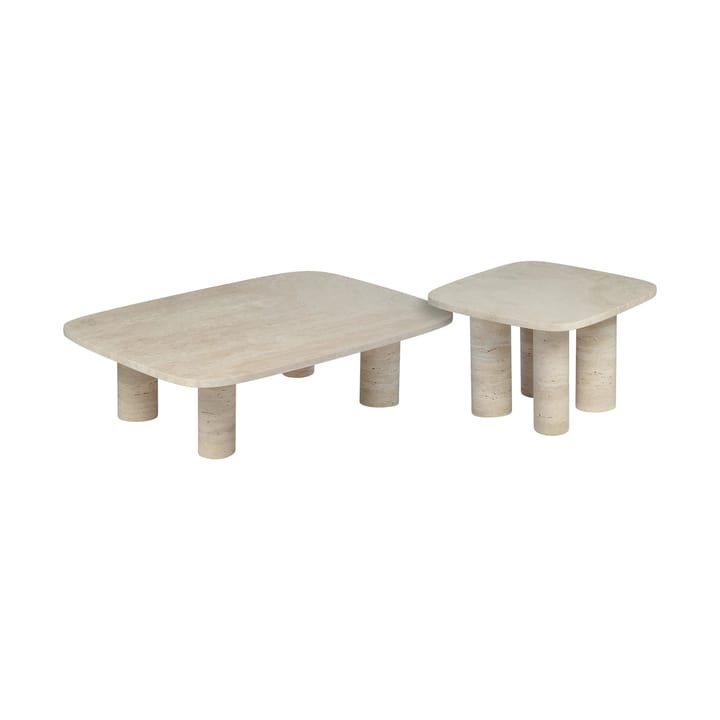 Volos sidobord S 52x52 cm, Travertine Blomus