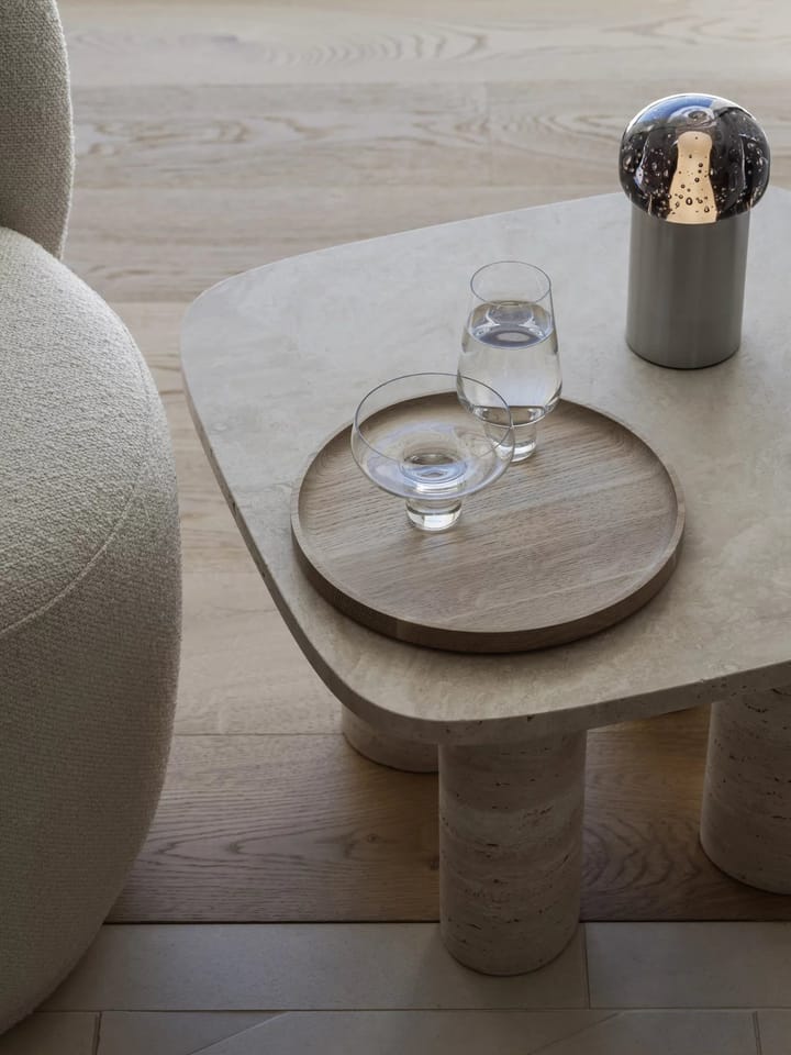 Volos sidobord S 52x52 cm, Travertine Blomus