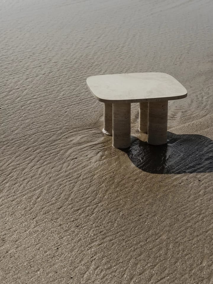 Volos sidobord S 52x52 cm, Travertine Blomus