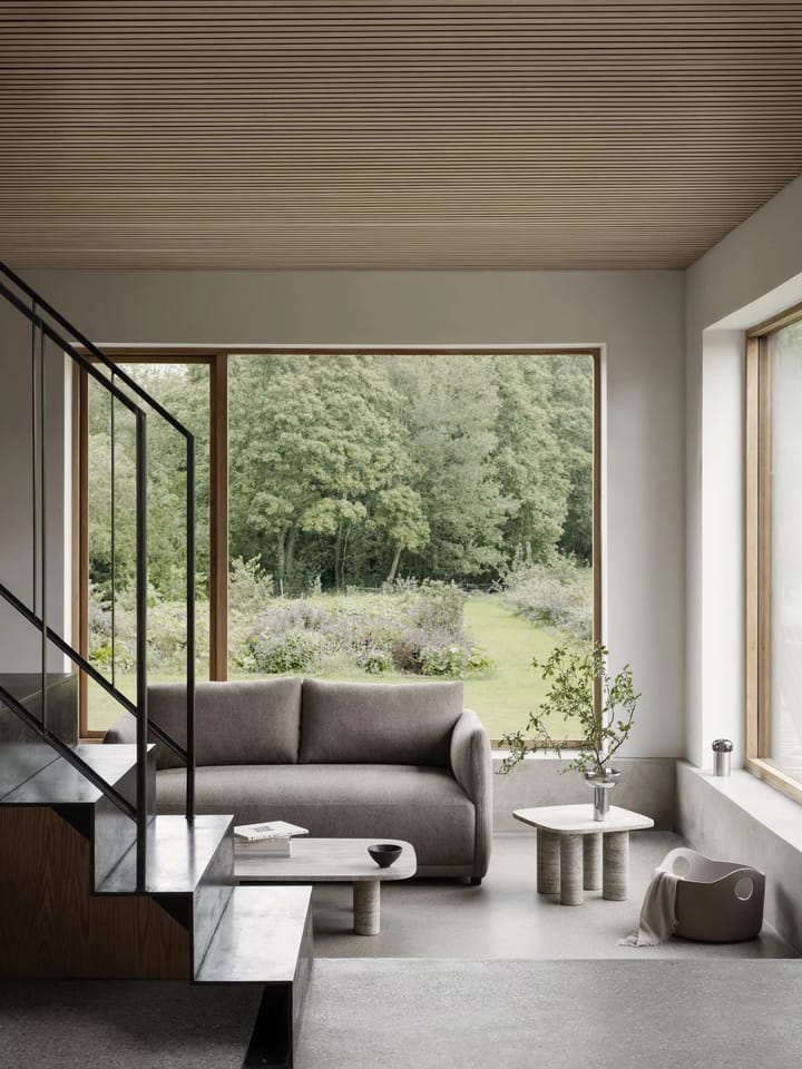 Volos sidobord S 52x52 cm, Travertine Blomus
