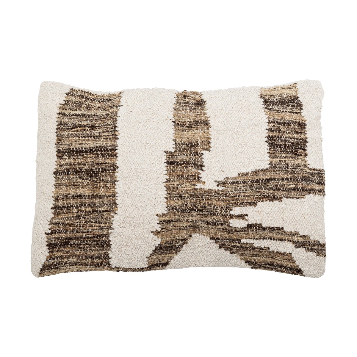 Bloomingville Abano kudde 40x60 cm Vit-brun | Skandinavisk Design | Kuddar | Vit