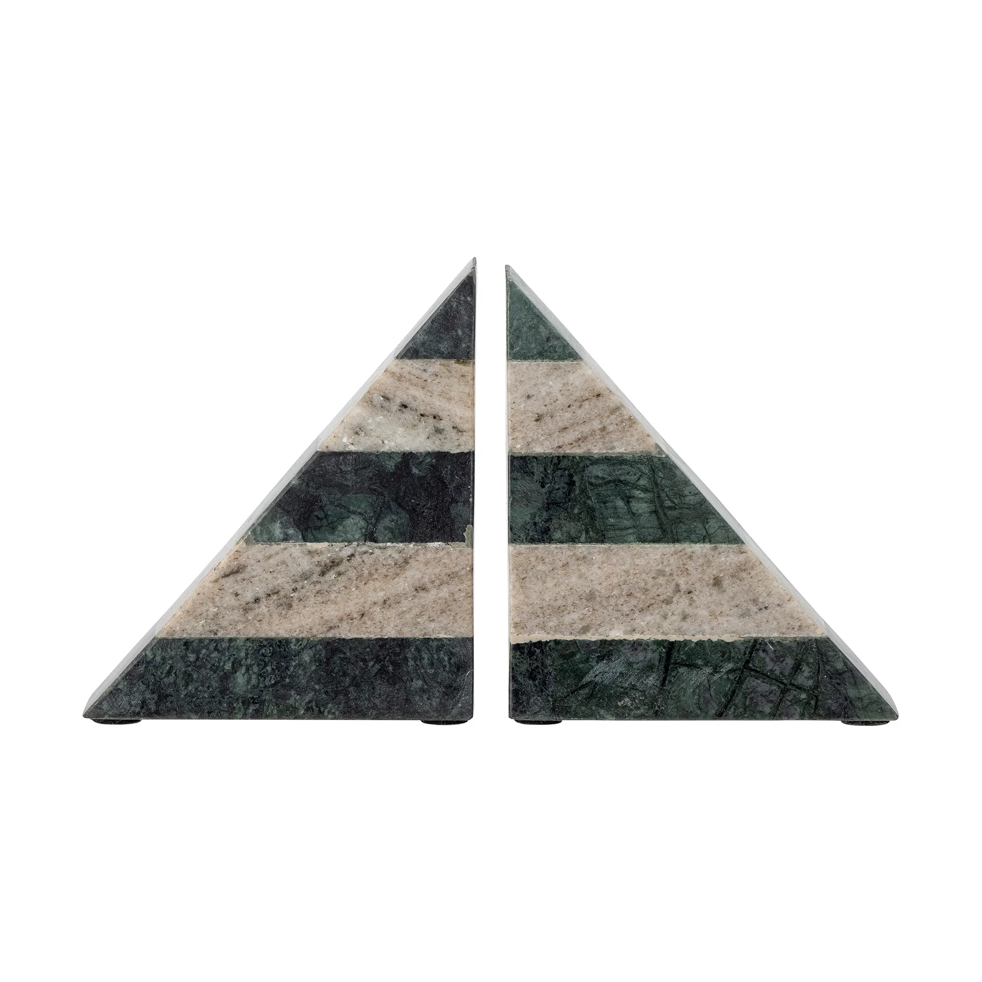 Abir bokstöd 2-pack, Grön-vit marmor Bloomingville