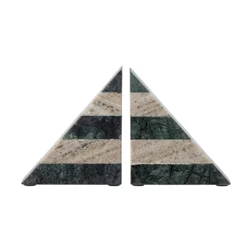 Abir bokstöd 2-pack - Grön-vit marmor - Bloomingville