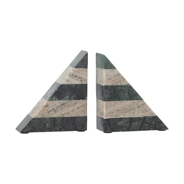 Abir bokstöd 2-pack - Grön-vit marmor - Bloomingville