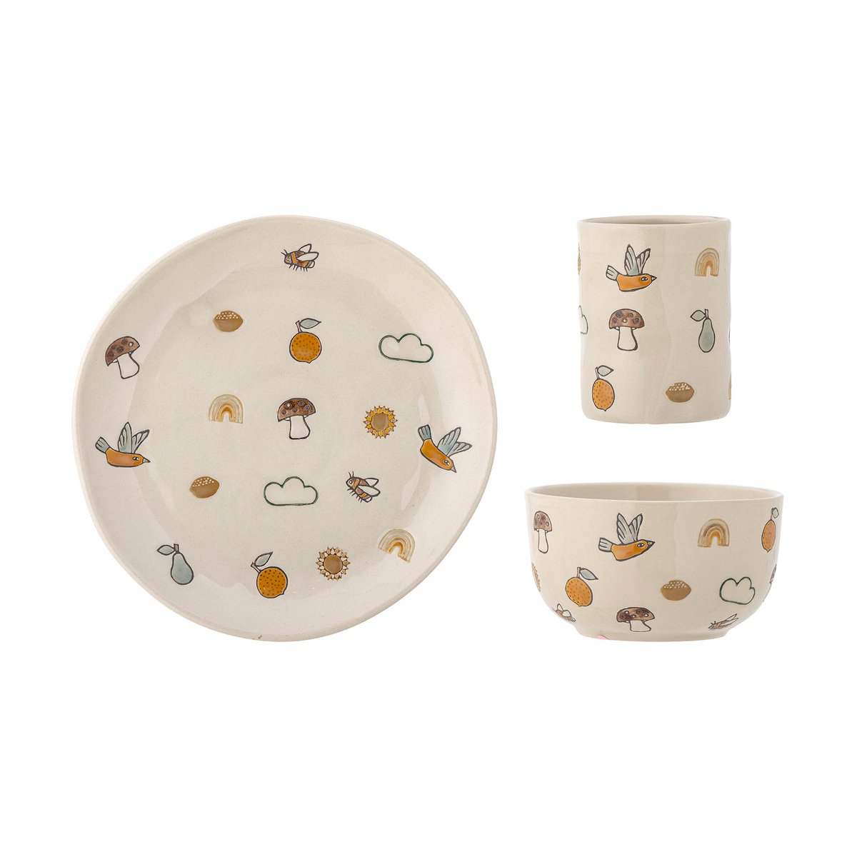 Bloomingville Agnes barnservis 3 delar White | Skandinavisk Design | Serviser & Startset | Vit