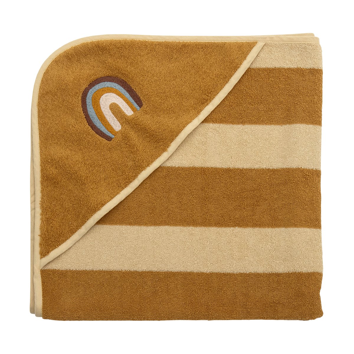 Bloomingville Agnes handduk med huva 78x78 cm Regnbåge