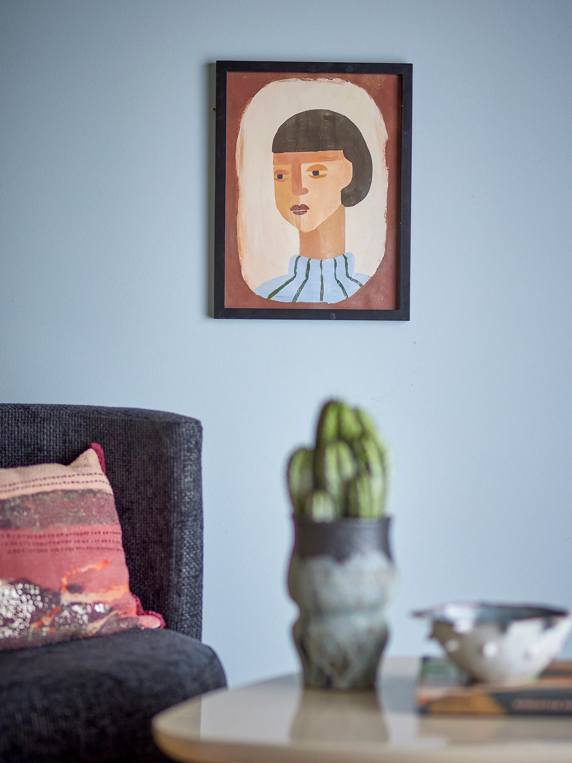 Amanda illustration med ram 32x42 cm, Brun Bloomingville