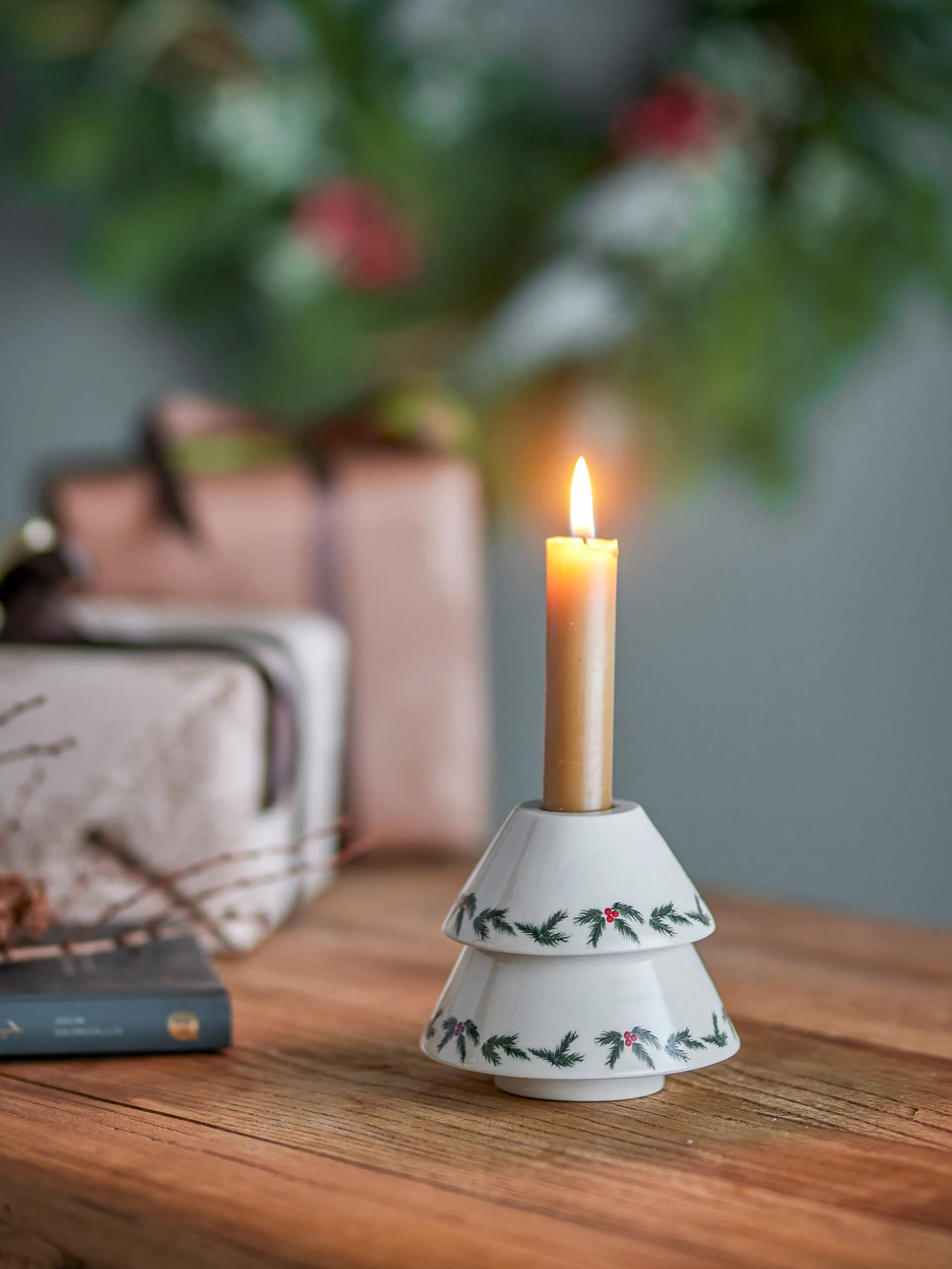 Berry ljusstake Ø10 cm, Vit Bloomingville