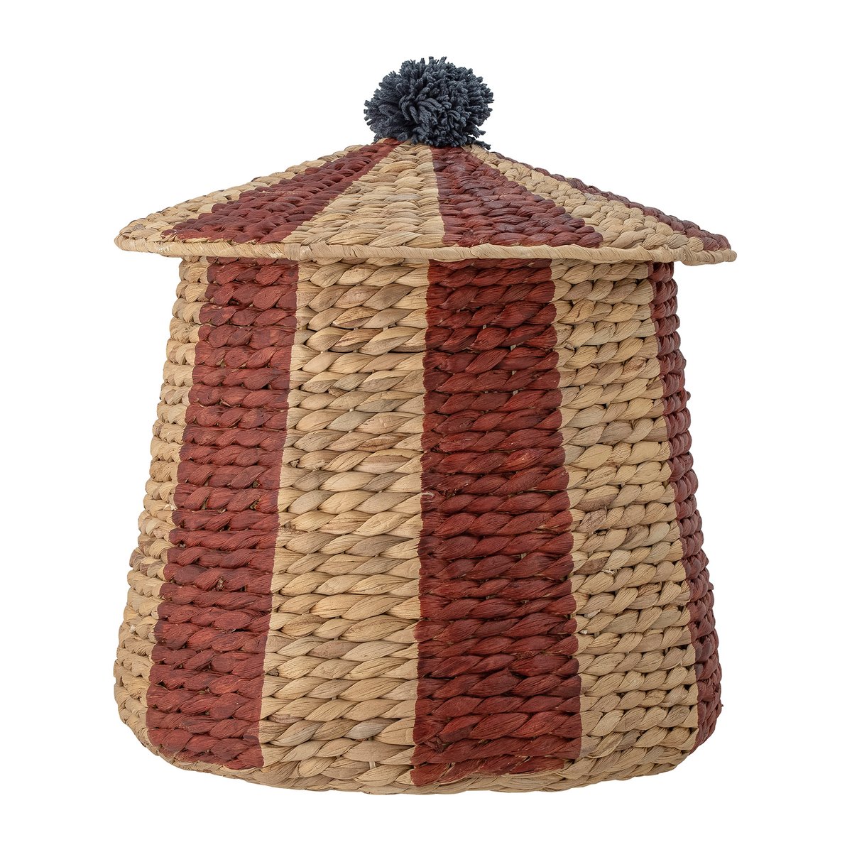 Bloomingville Birsen korg med lock 40 cm Natur-röd | Skandinavisk Design | Förvaringskorgar | Beige