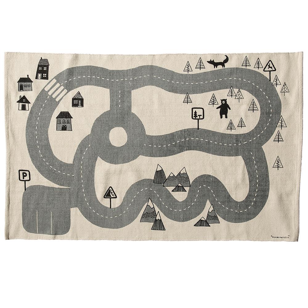 Bloomingville bilmatta 100x150 cm | Skandinavisk Design | Barnmattor | Vit