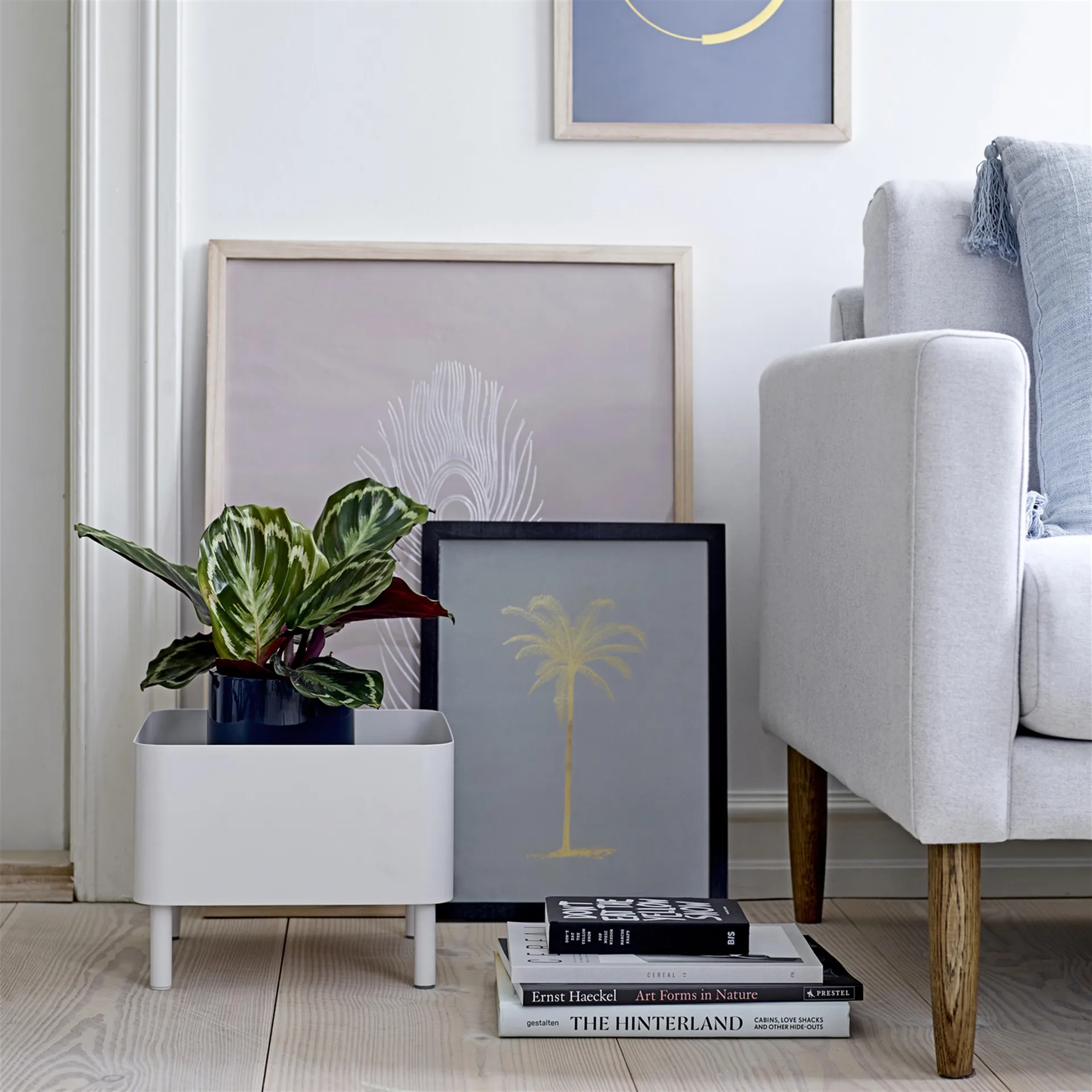 Bloomingville blomkruka med fat, blå Bloomingville