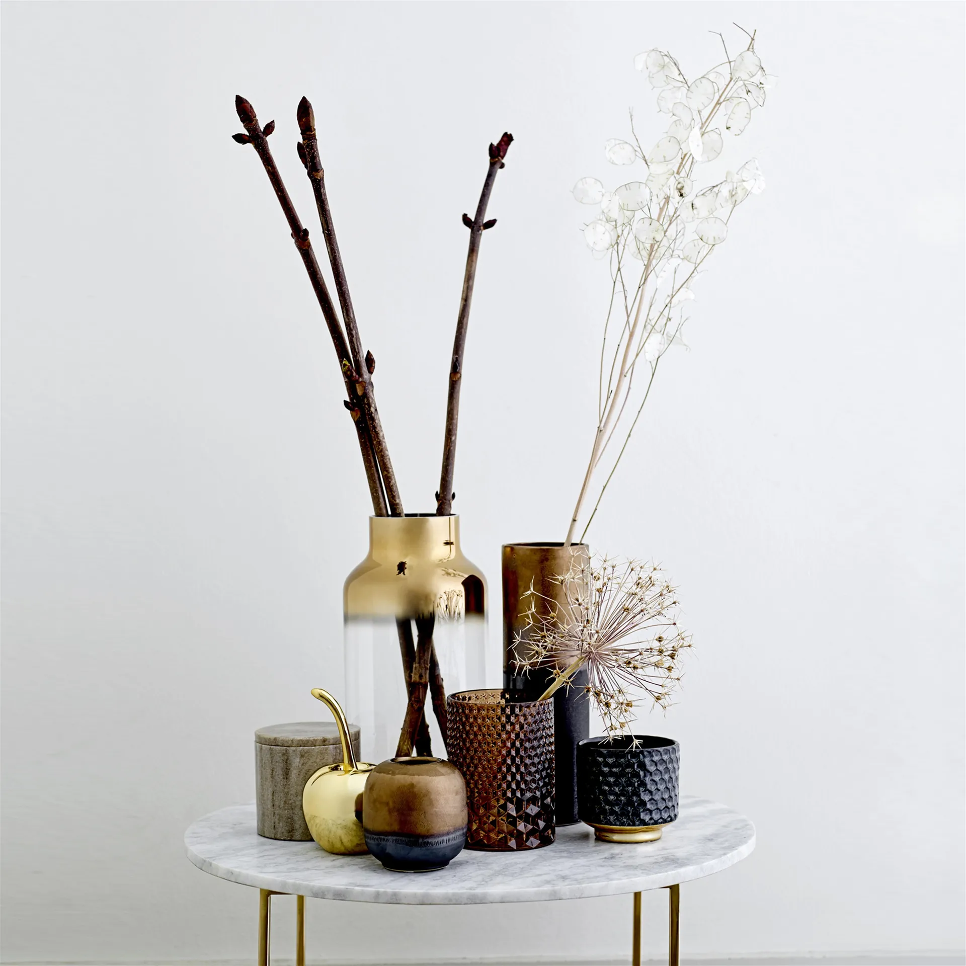 Bloomingville blomkruka stengods Ø10 cm, blå Bloomingville