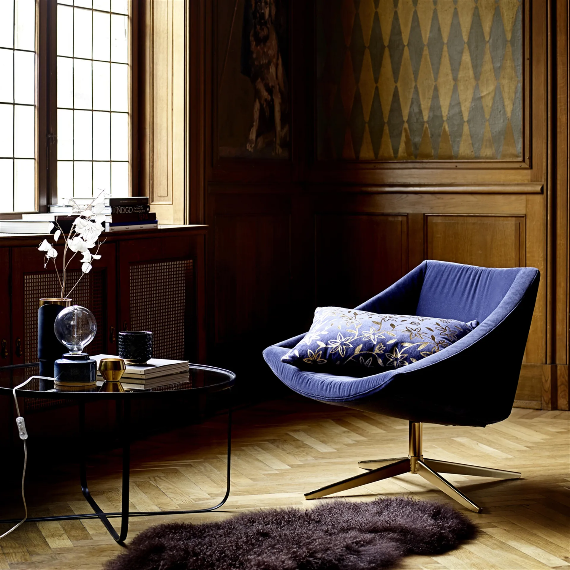 Bloomingville blomkruka stengods Ø10 cm, blå Bloomingville