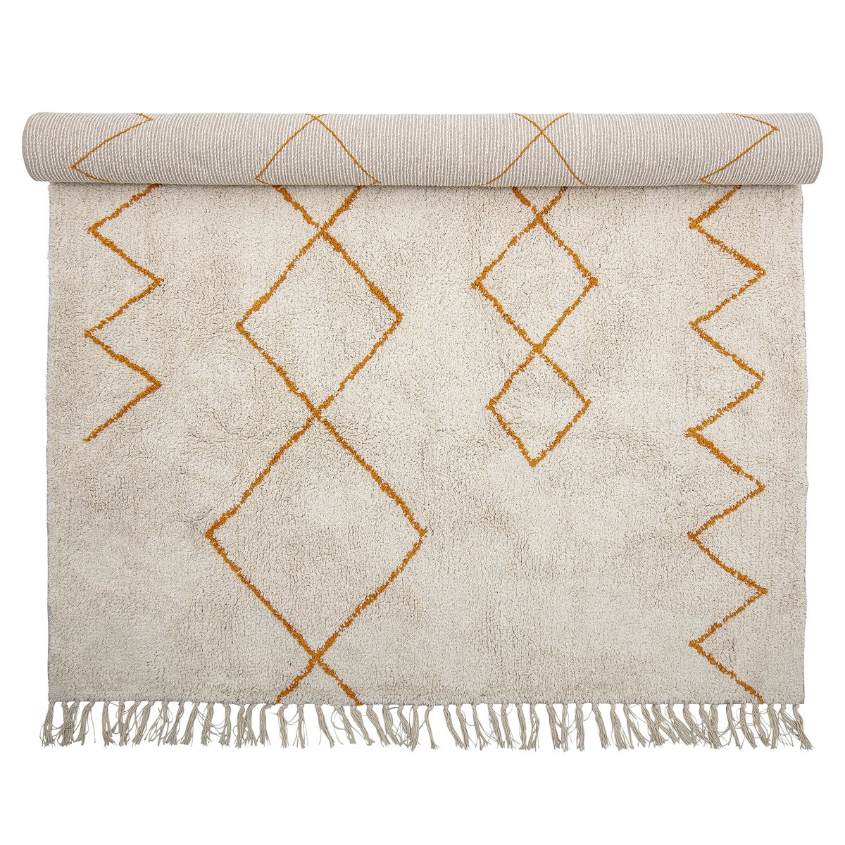 Bloomingville bomullsmatta 140x200 cm Gul | Skandinavisk Design | Bomulls- & Trasmattor | Gul