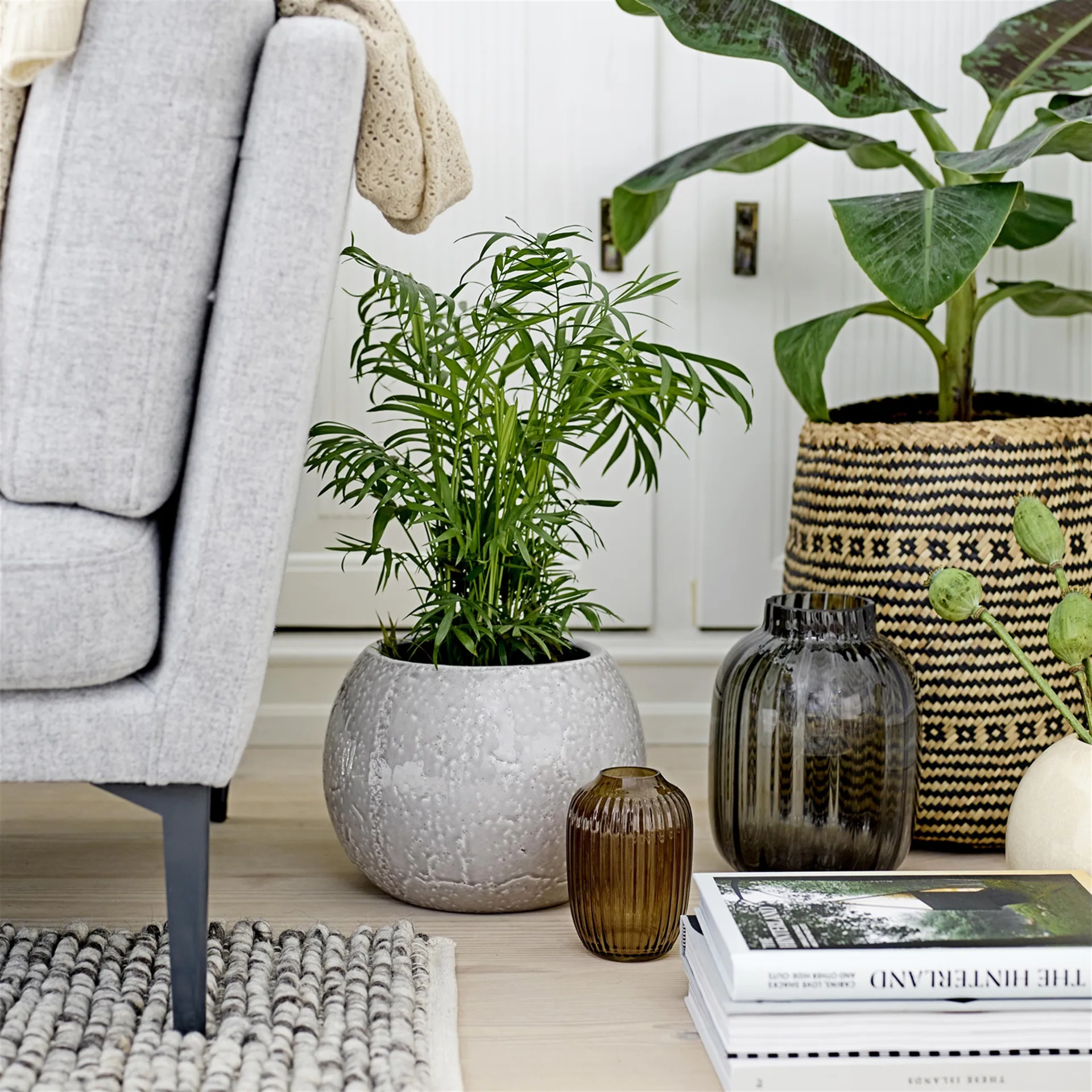 Bloomingville förvaringskorg sjögräs 2-pack, natur-grå Bloomingville