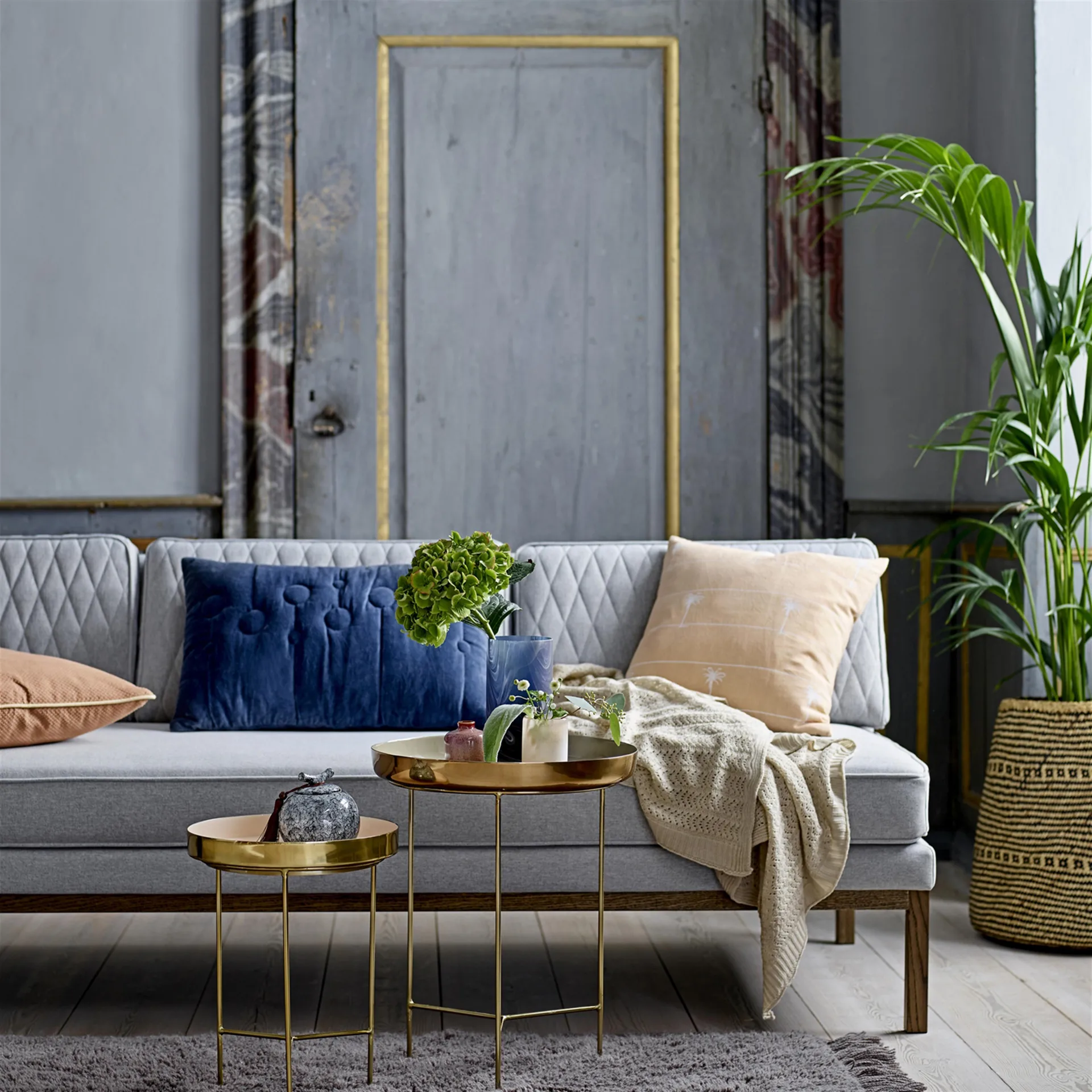 Bloomingville förvaringskorg sjögräs 2-pack, natur-grå Bloomingville