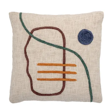 Bloomingville kudde broderi 45x45 cm - Natur - Bloomingville