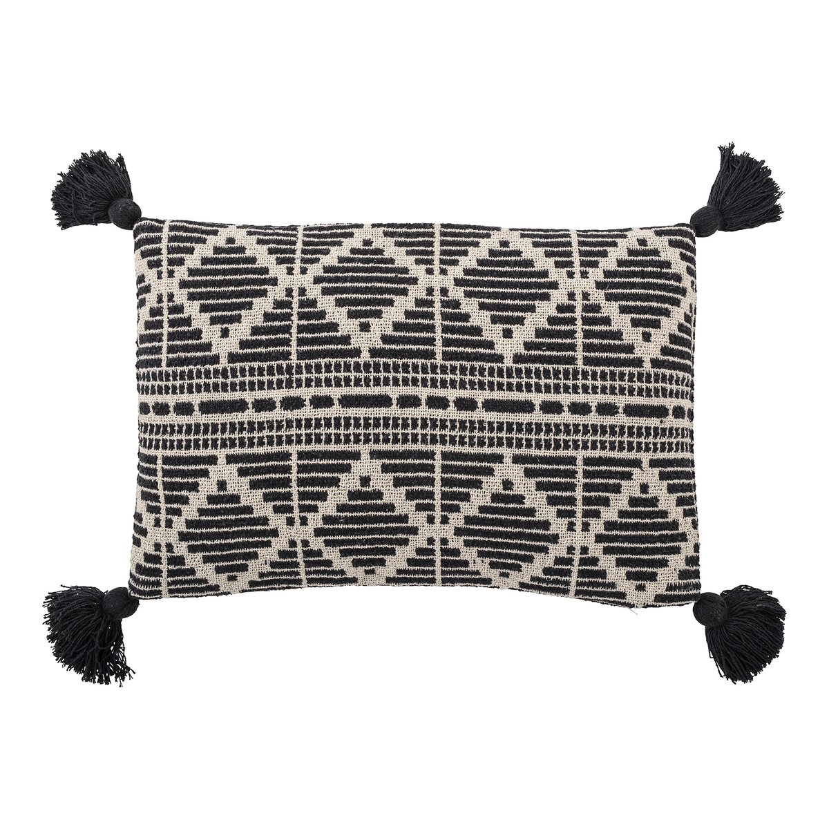 Bloomingville kudde svarta tofsar 40x60 cm Svart | Skandinavisk Design | Kuddar | Svart