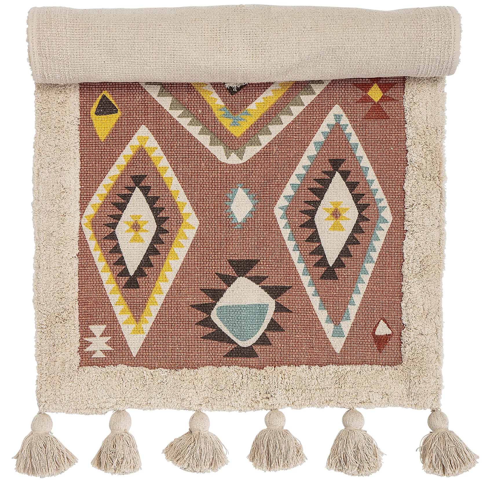 Bloomingville matta med tofsar 120x65 cm, Multi Bloomingville