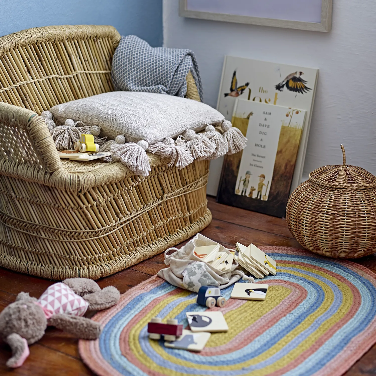 Bloomingville matta regnbåge jute, Multi Bloomingville