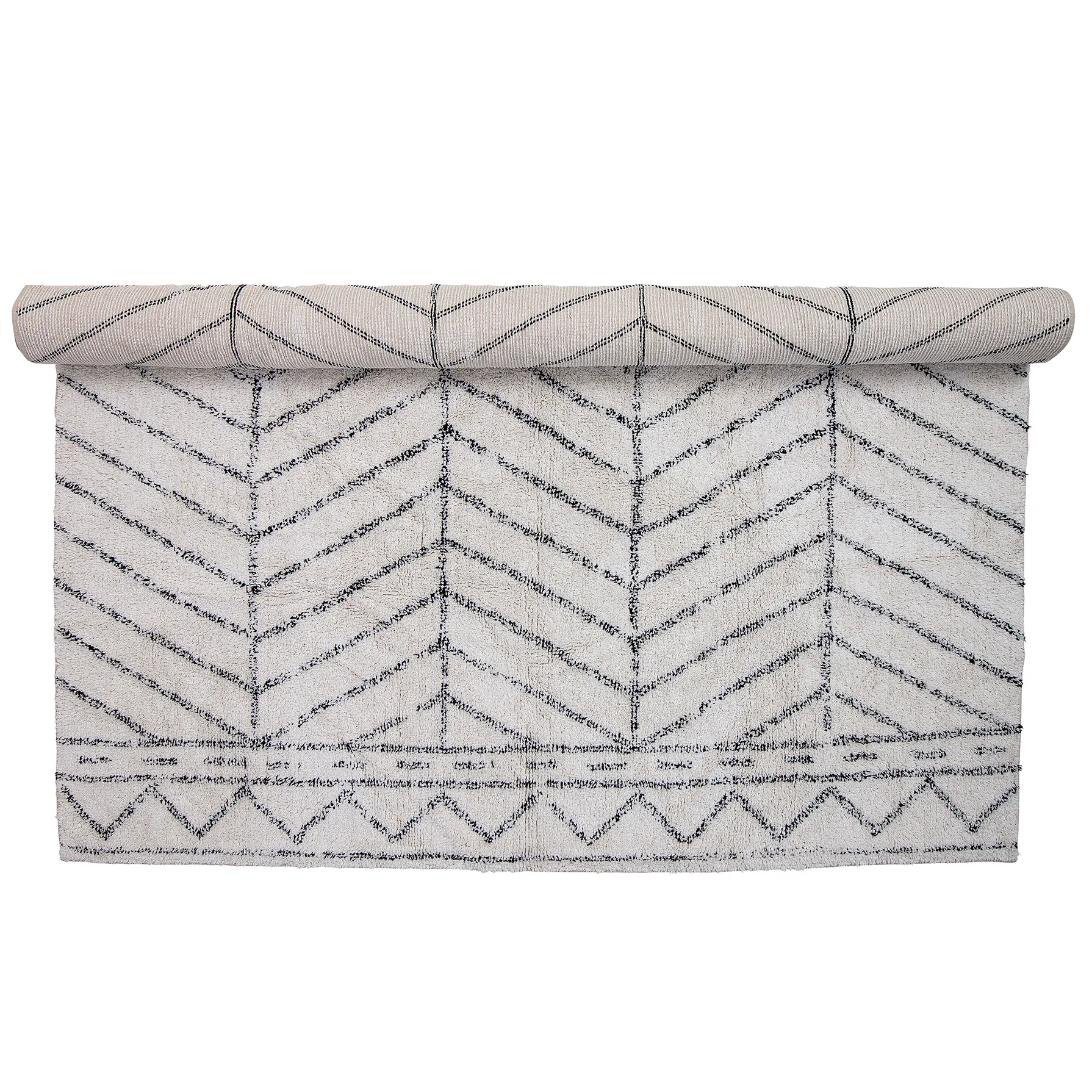 Bloomingville mönstrad bomullsmatta, Svart-vit Bloomingville