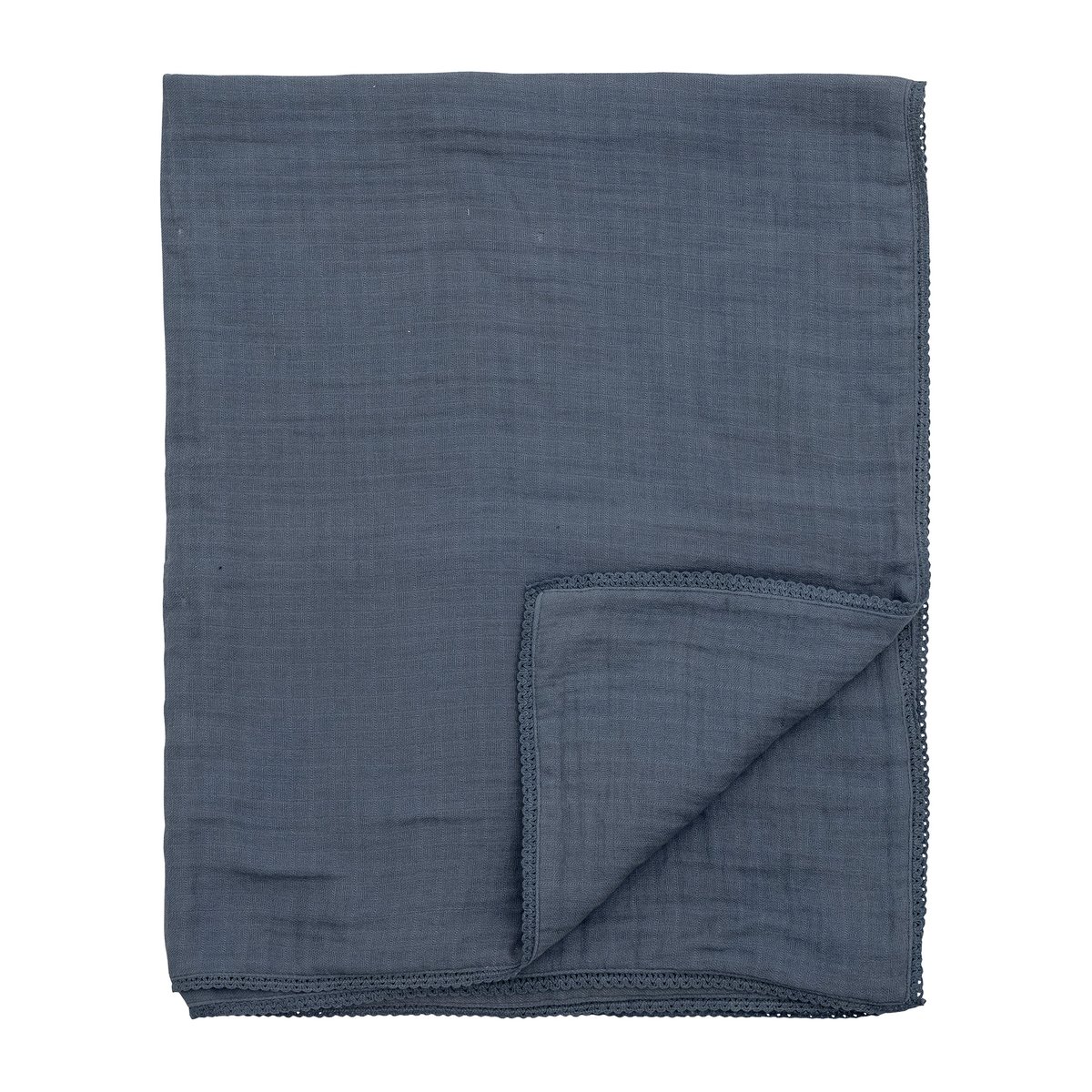 Bloomingville Muslin filt 80x100 cm Blå | Skandinavisk Design | Bomullsplädar & Bomullsfiltar | Blå