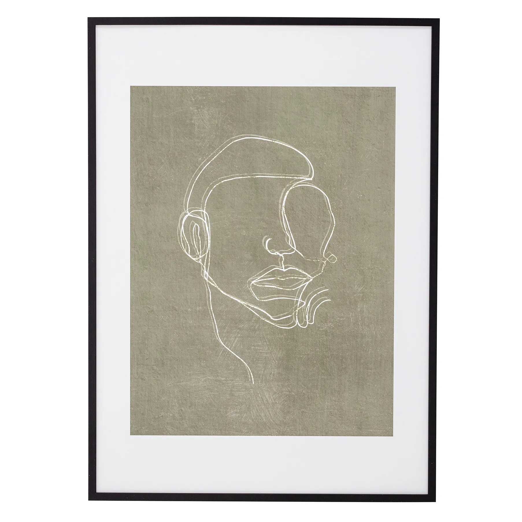 Bloomingville tavla med ansikte 52x72 cm, Svart ram Bloomingville