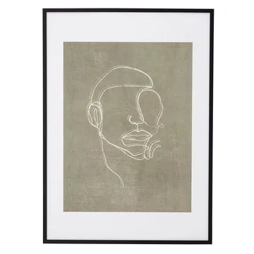 Bloomingville tavla med ansikte 52x72 cm - Svart ram - Bloomingville