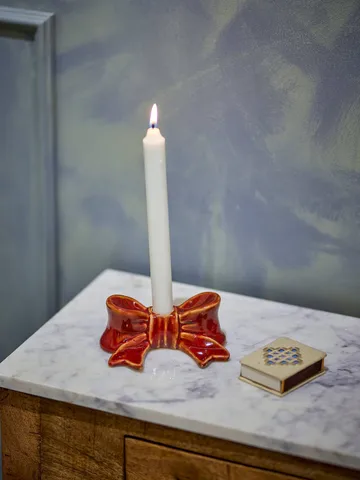 Bow ljusstake - Röd, 11,5 cm - Bloomingville