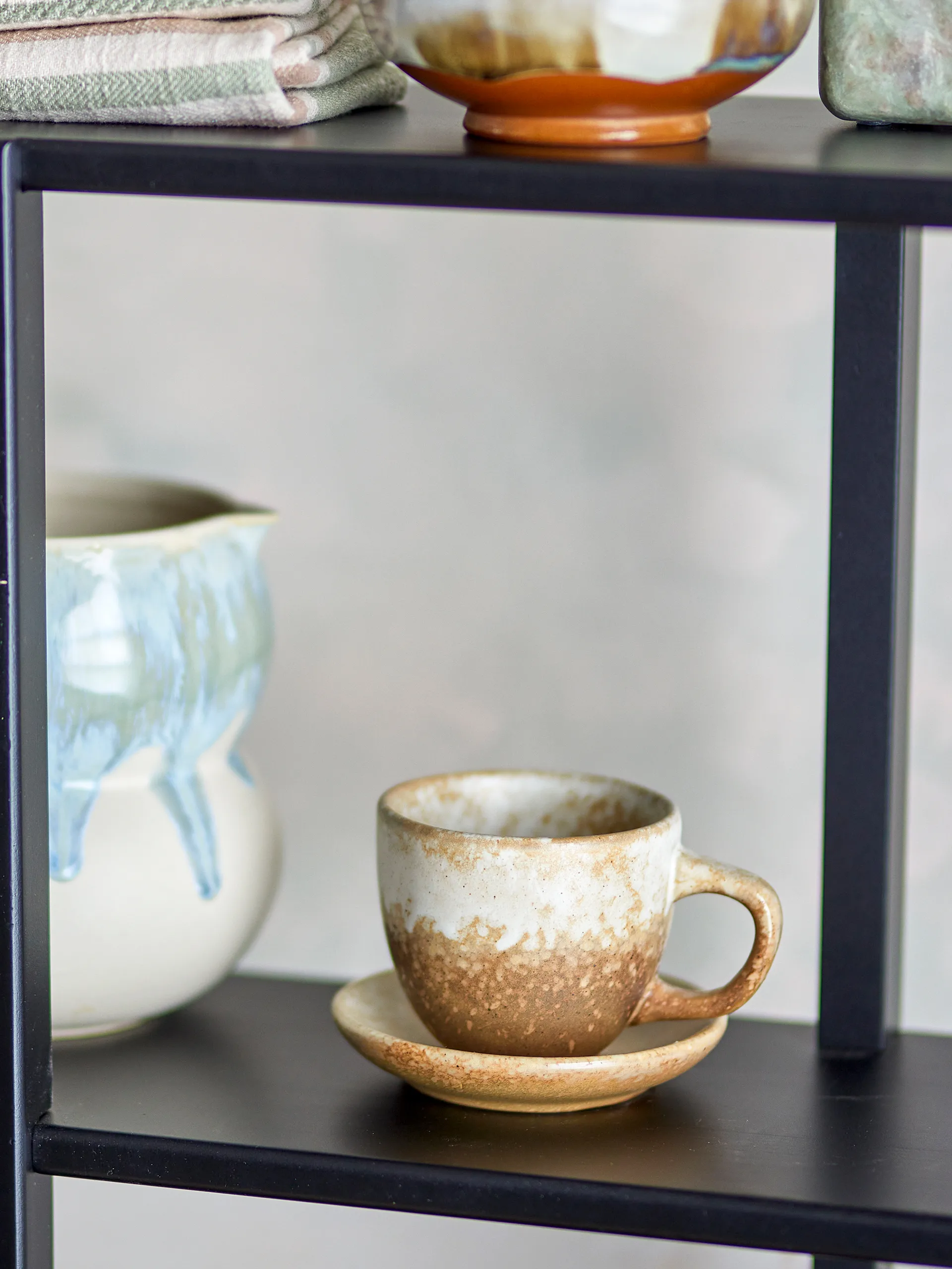 Brenta kopp med fat 4-pack, Natur Bloomingville