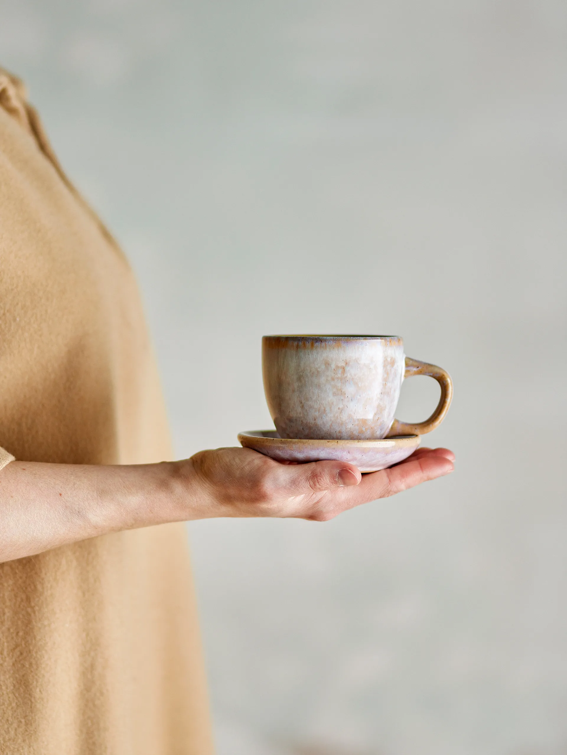 Brenta kopp med fat 4-pack, Rose Bloomingville