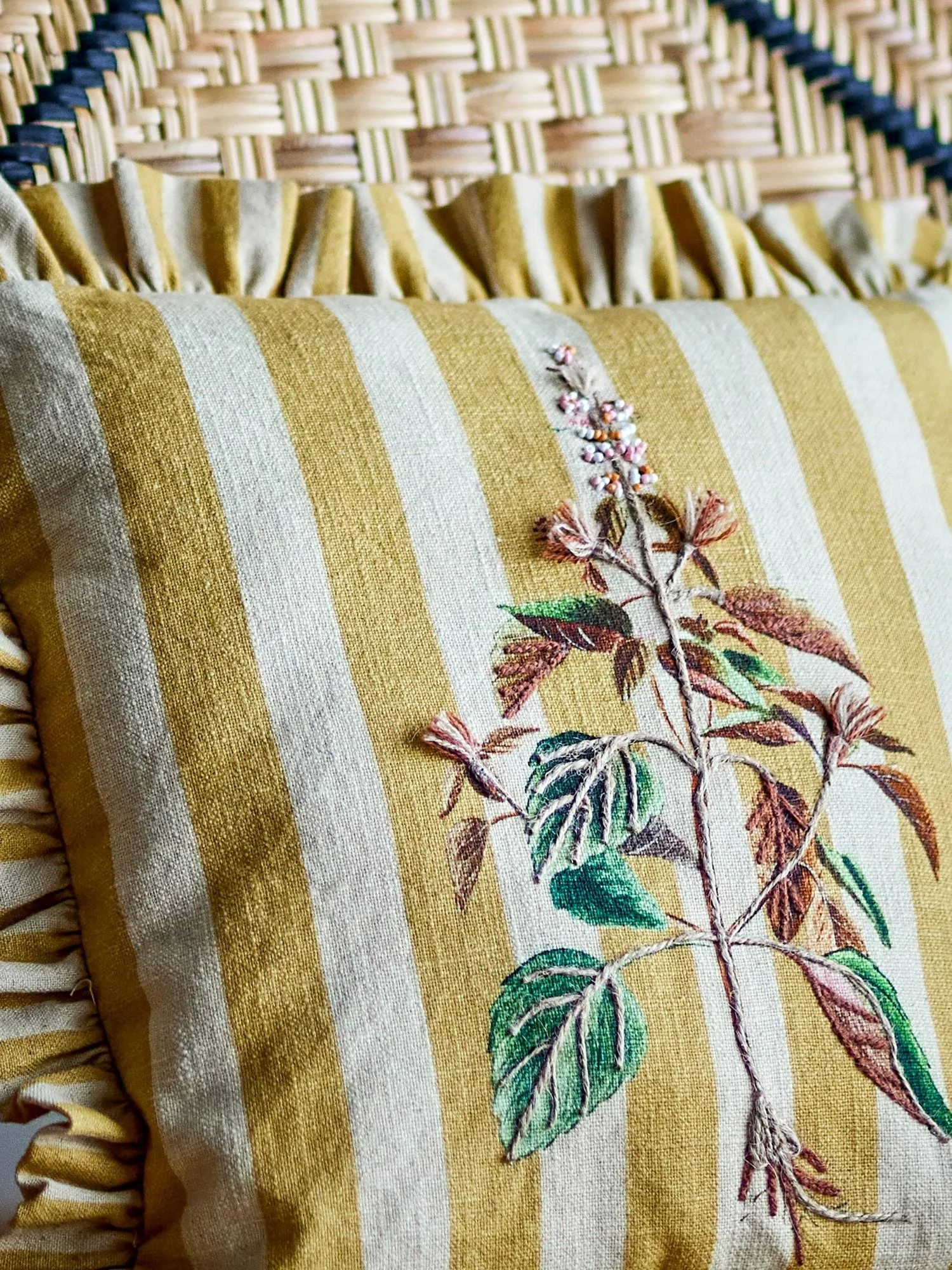 Camila kudde, Yellow, 35x35 cm Bloomingville