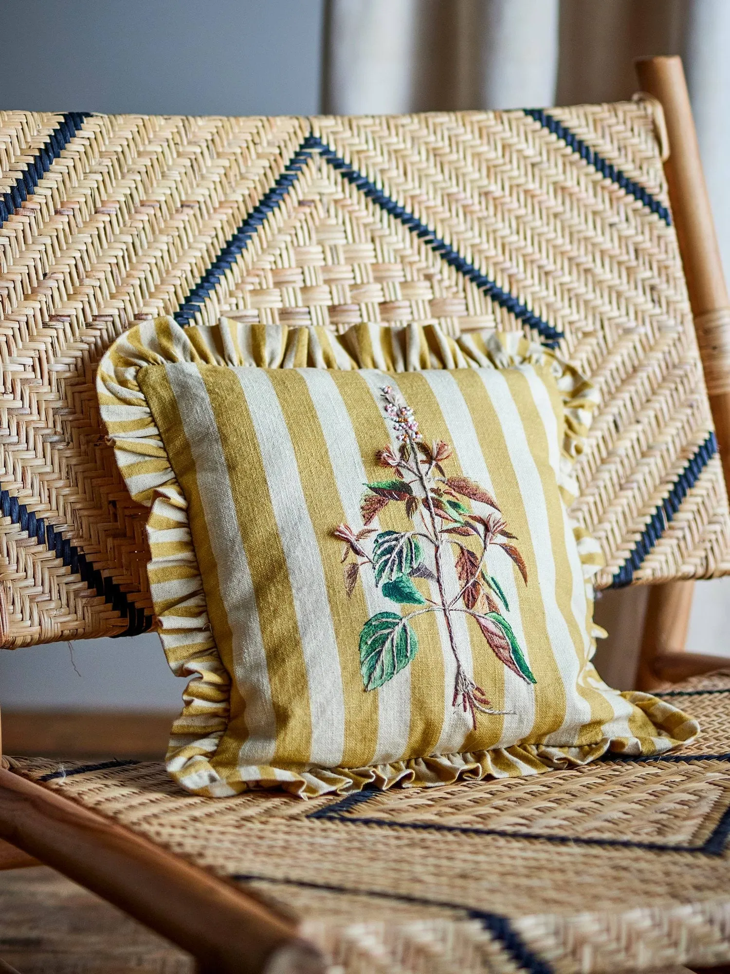 Camila kudde, Yellow, 35x35 cm Bloomingville