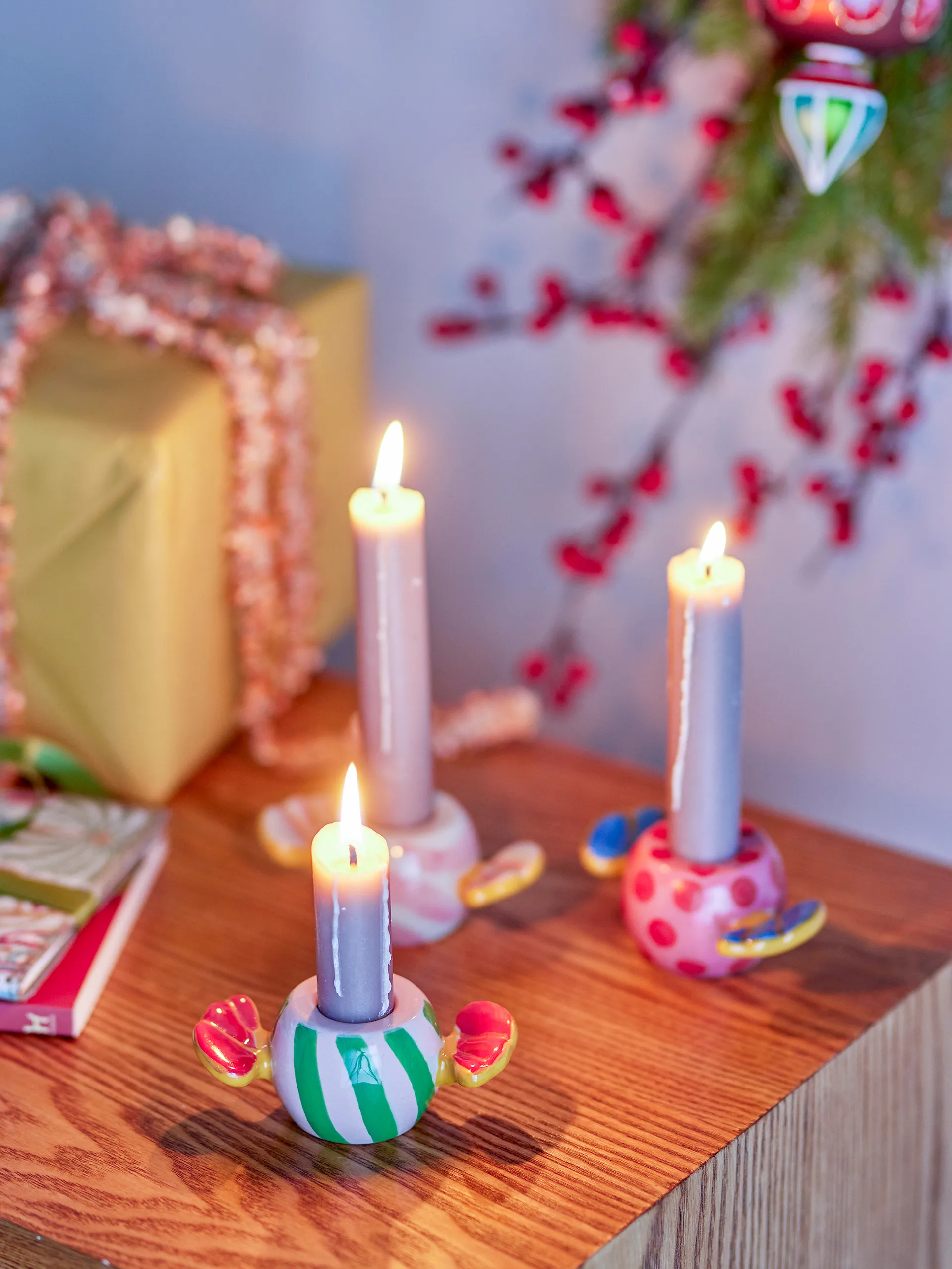 Caramella ljusstakar 3 delar, Rosa Bloomingville