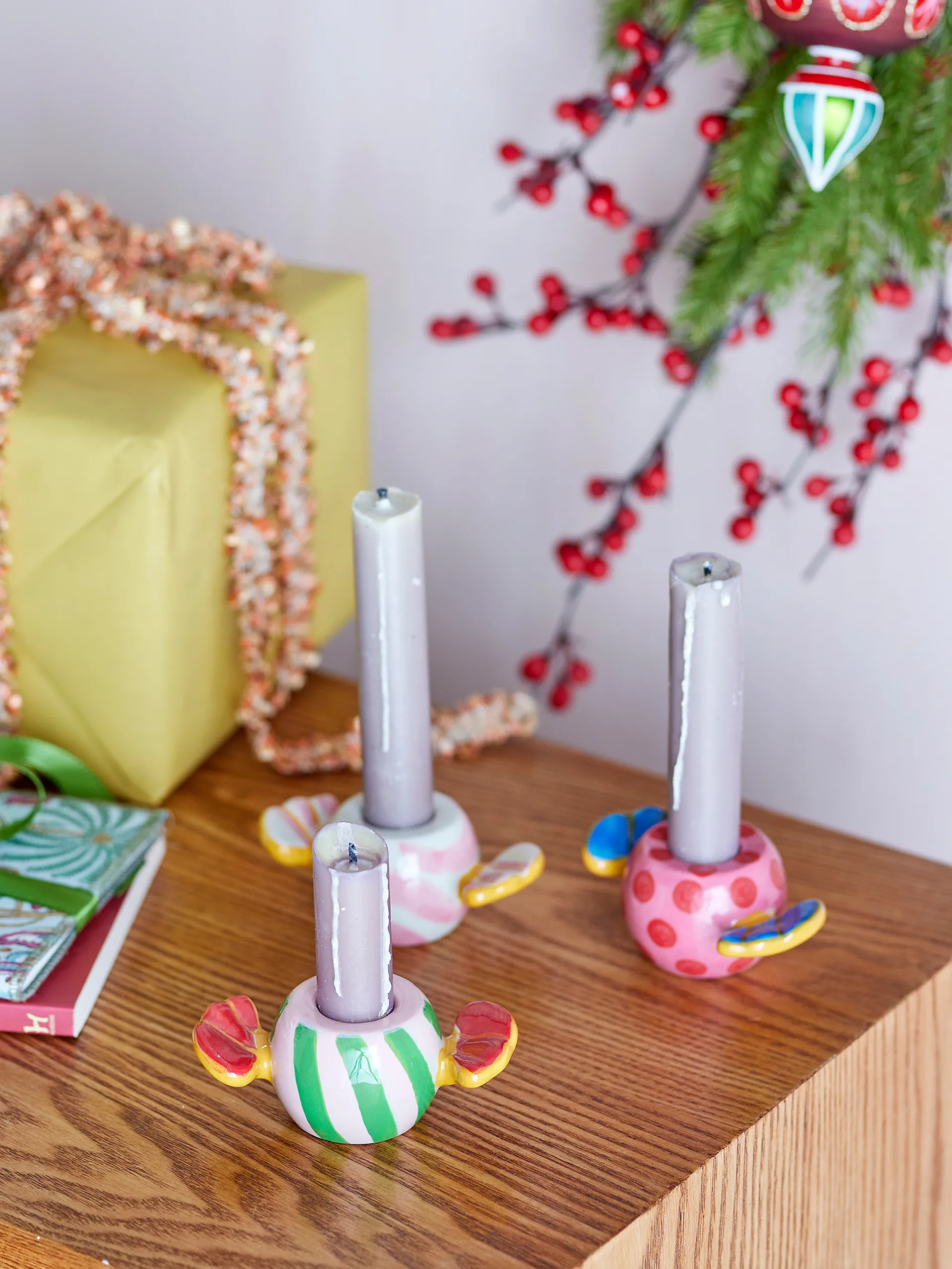 Caramella ljusstakar 3 delar, Rosa Bloomingville