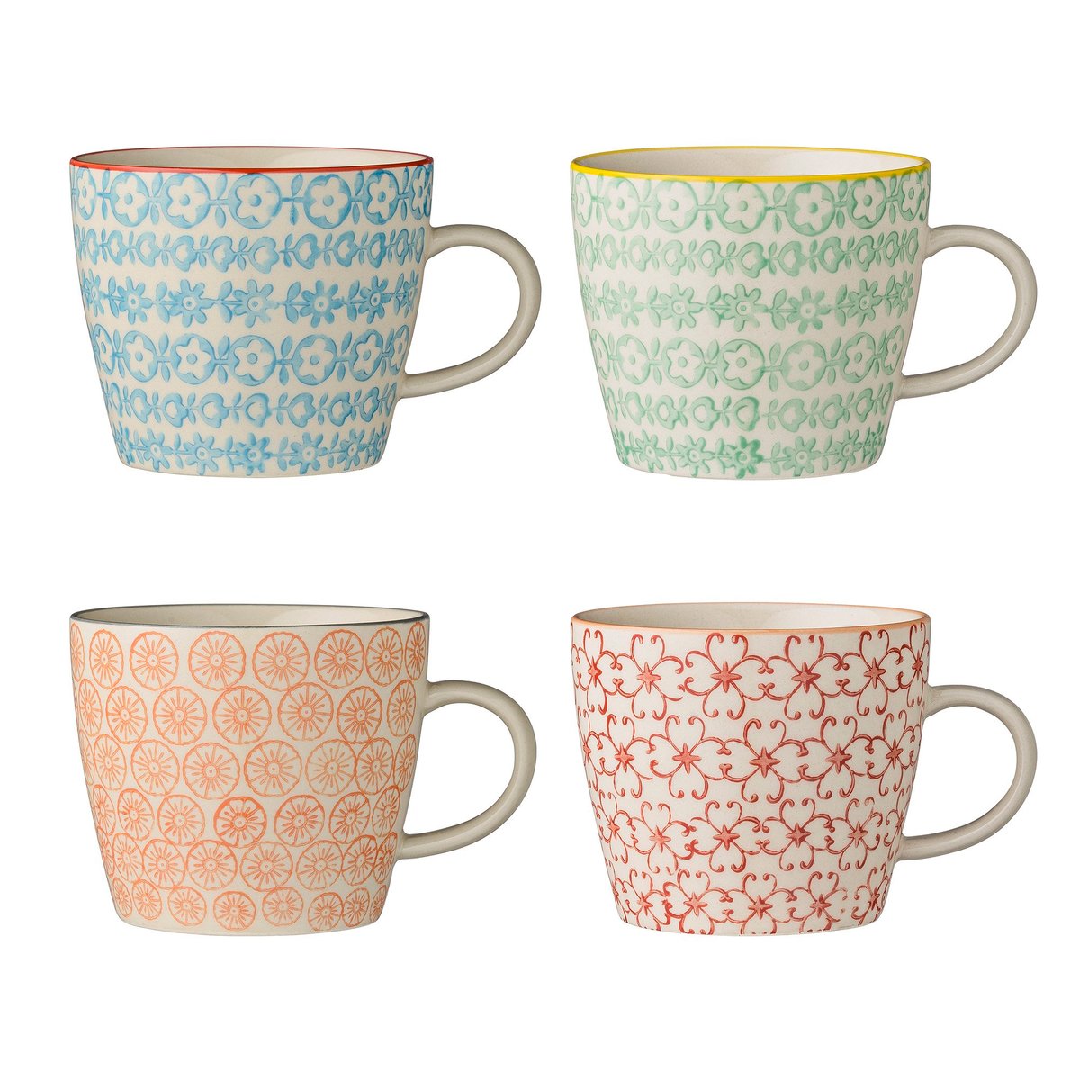 Bloomingville Carla mugg 4 delar multi multi | Skandinavisk Design | Kaffekoppar |