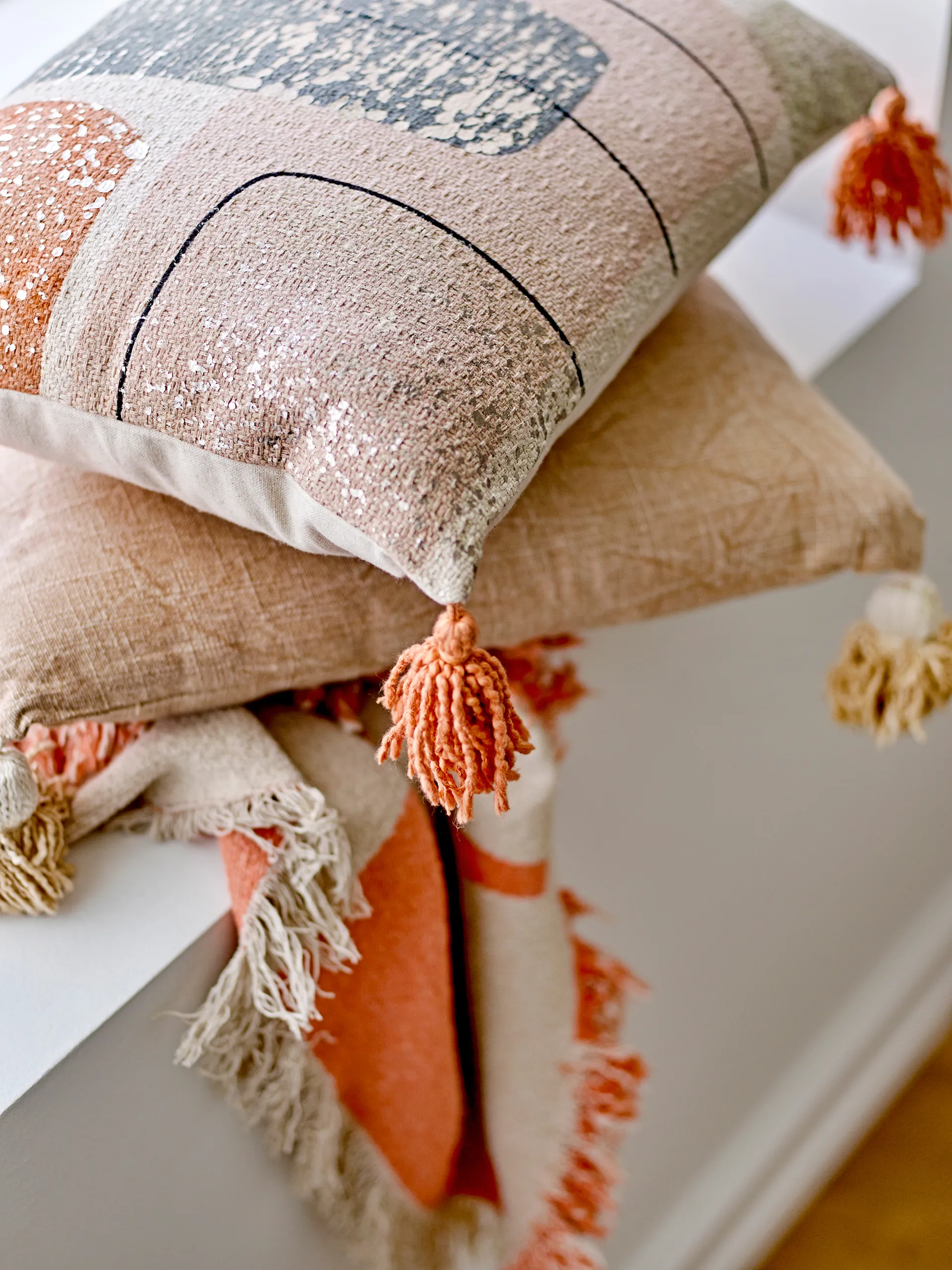 Caya pläd 130x160 cm, Orange Bloomingville