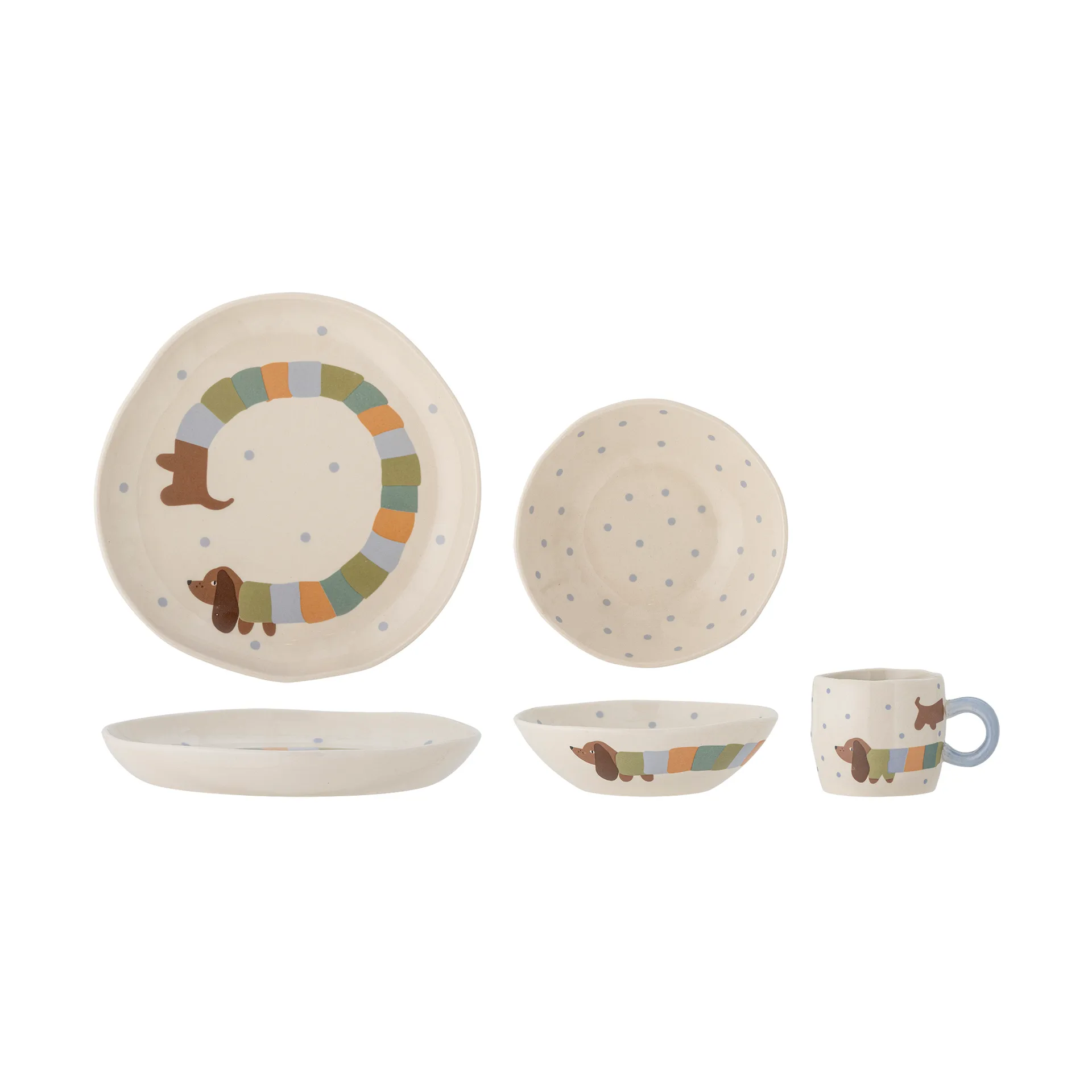 Charlie servisset 3 delar, Blå-vit Bloomingville