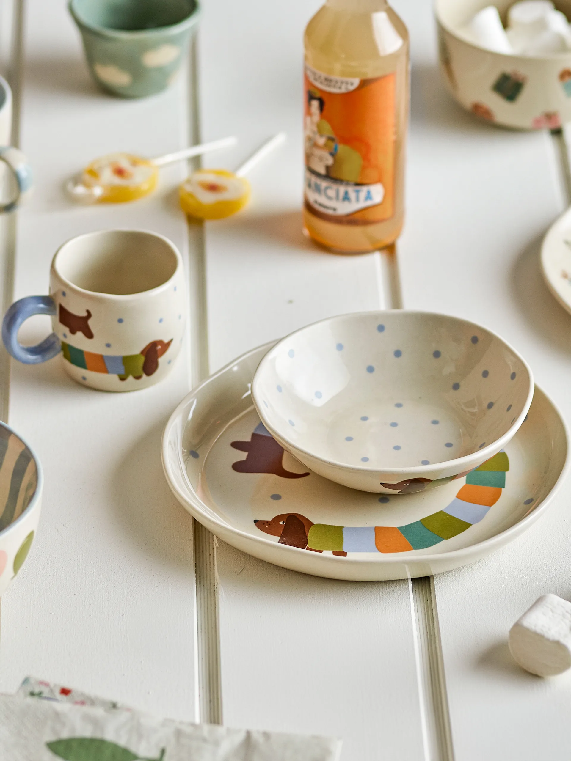 Charlie servisset 3 delar, Blå-vit Bloomingville