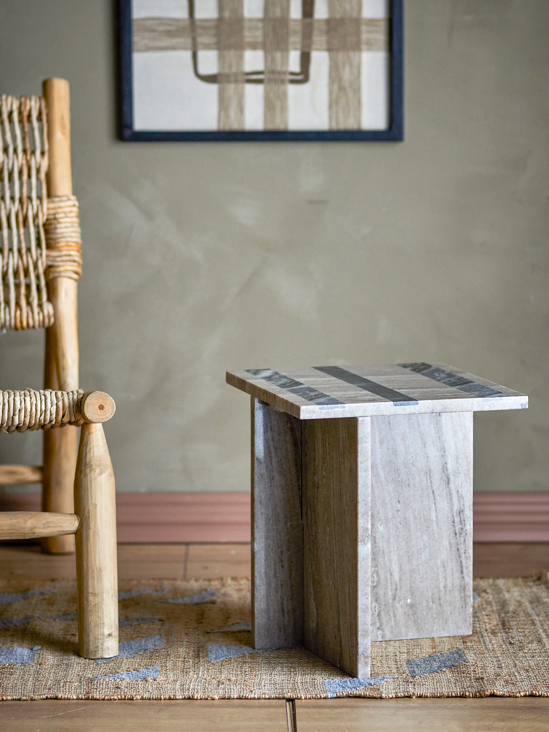 Clea sidobord, Brun marmor Bloomingville