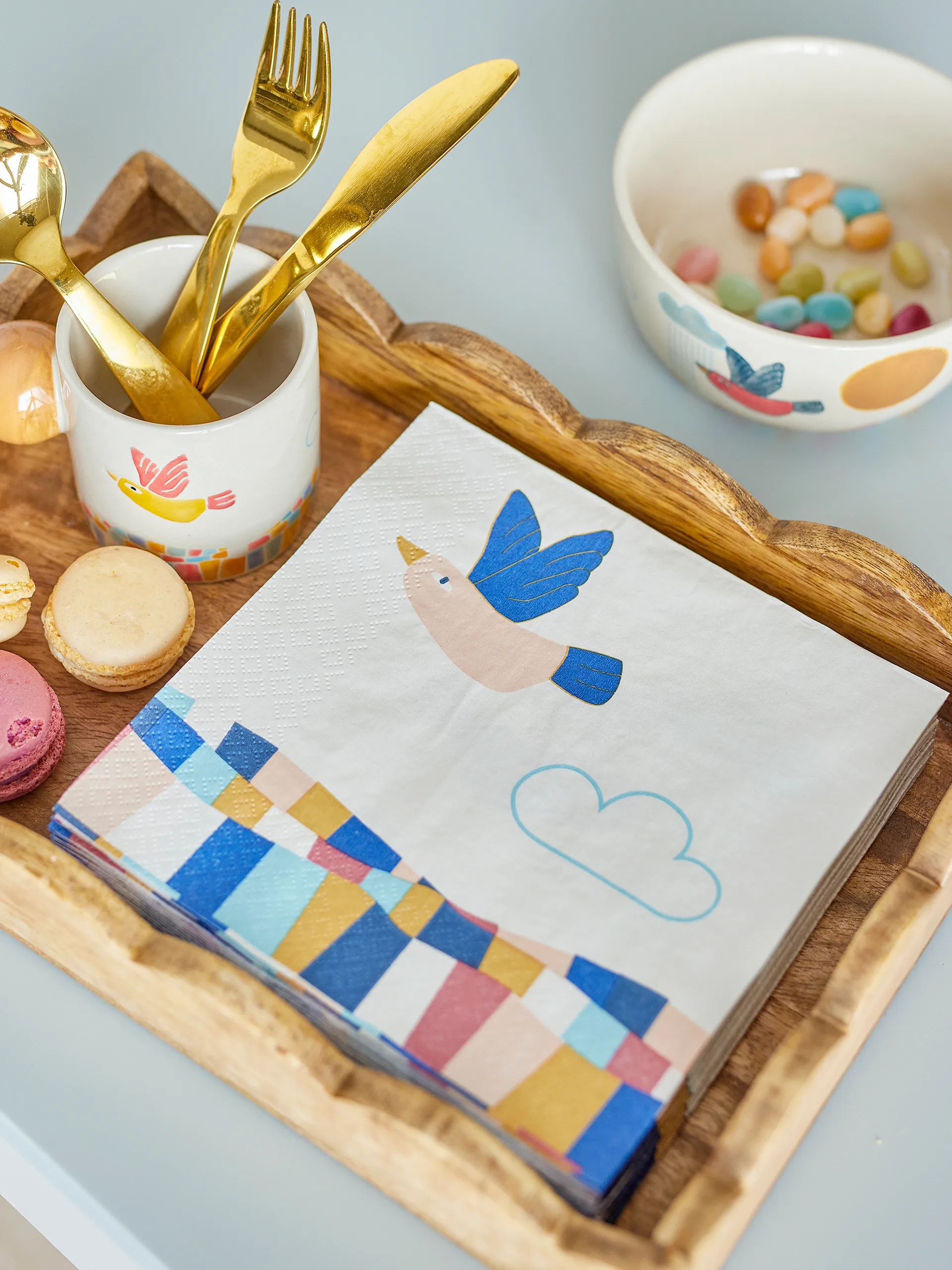 Colorine pappersservett 20-pack, Natur Bloomingville