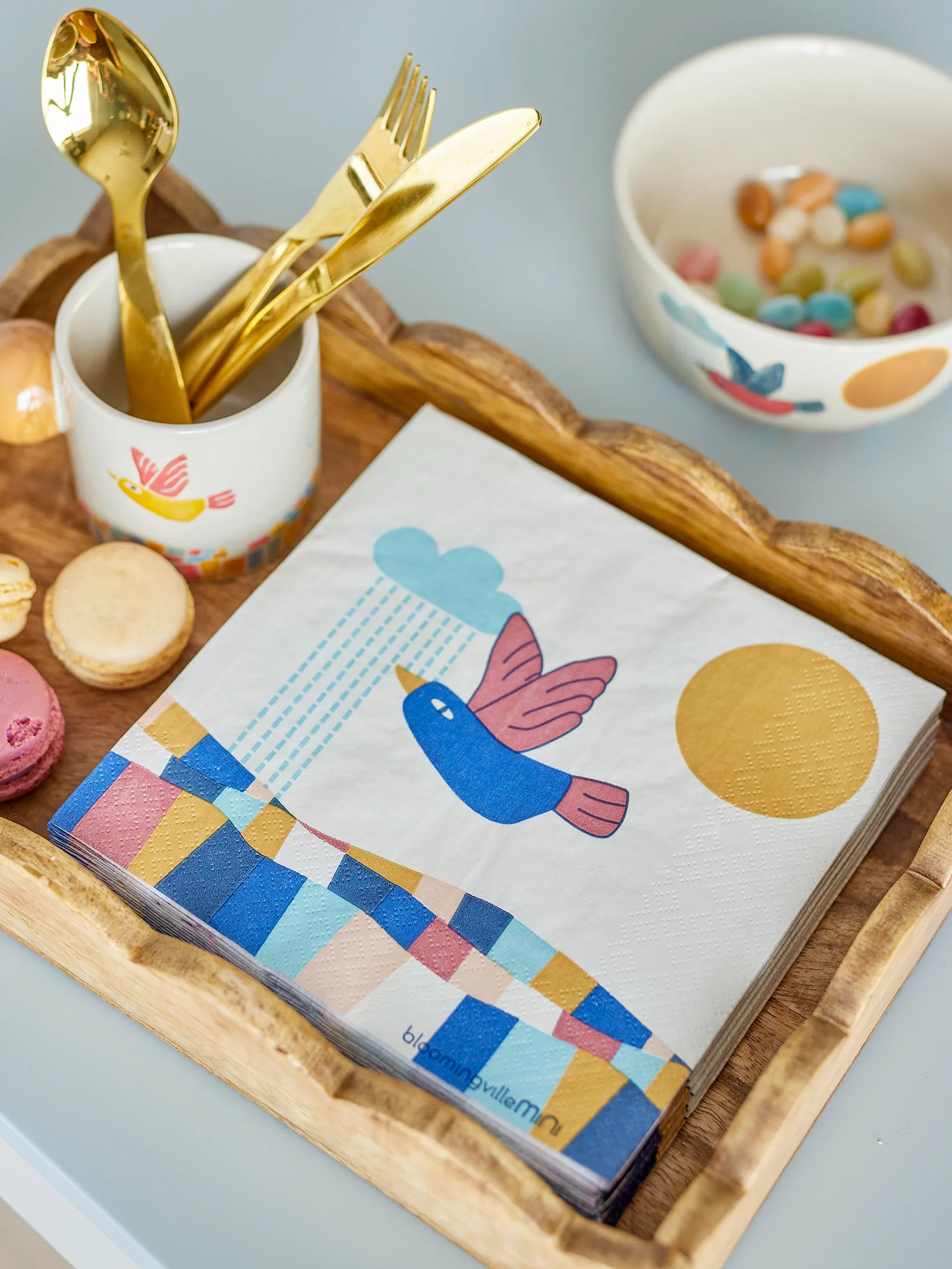 Colorine pappersservett 20-pack, Natur Bloomingville